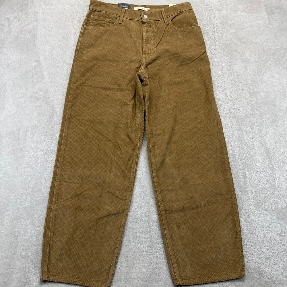 Levi's Pants Men's 29x30 Baggy Dad Corduroy Brown Wide Leg Relaxed Fit Trousers - Picture 1 of 11